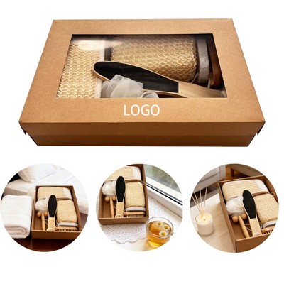 Custom Durable Sisal 7Pcs Bath Gift Set